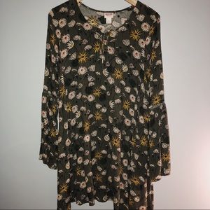 Mossimo Green Floral Dress